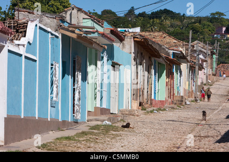 Cuba, Trinidad. Street Scene. Stock Photo