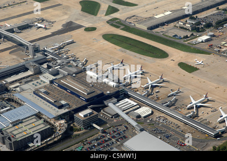 Aerial view Gatwick airport - England Stock Photo