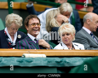 Sir Cliff Richard and Gloria Hunniford in the Royal Box during the Wimbledon Tennis Championships 2011 Stock Photo