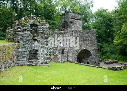 The restored remains of the Duddon Iron Works and furnace, near Broughton, Cumbria, England UK Stock Photo