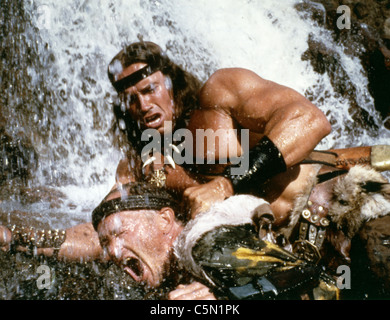 CONAN THE DESTROYER 1984 De Laurentis film with Arnold Schwarzenegger Stock Photo