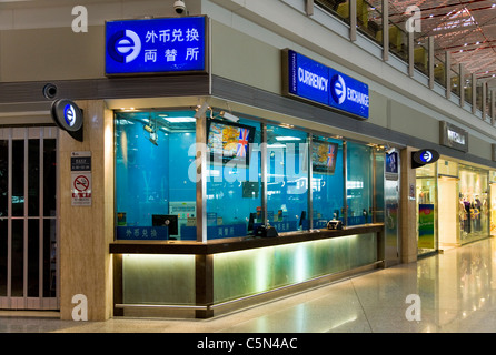 Bureau de Change office operated by International Currency Exchange – 'ICE'  Plc. at Beijing Capital International Airport China