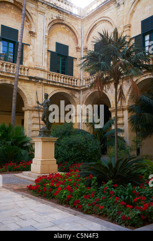 Interior courtyard of the Grand Master's Palace now the Presidential Office and Malta's Parliament house Valletta Malta Stock Photo