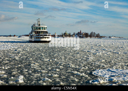 Ferry In Helsinki Winter Stock Photo