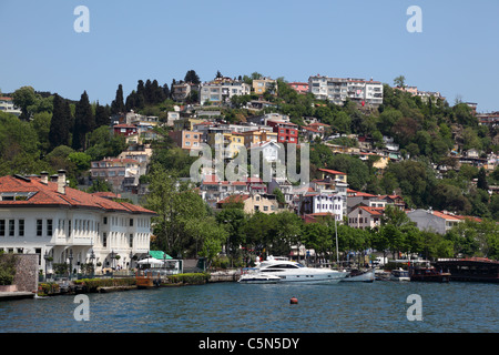 Residential district in Istanbul at the Bosphorus bank, Turkey Stock Photo