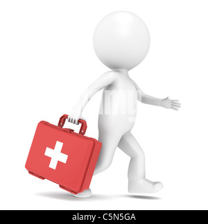 First aid kit character isolated on white background Stock Photo - Alamy
