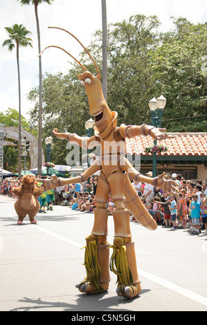 slim the walking stick insect from disney pixars a bugs life in the countdown to fun parade walt disney world hollywood studios Stock Photo