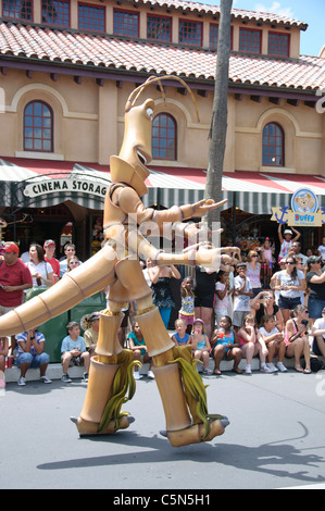 slim the walking stick insect from disney pixars a bugs life in the countdown to fun parade walt disney world hollywood studios Stock Photo