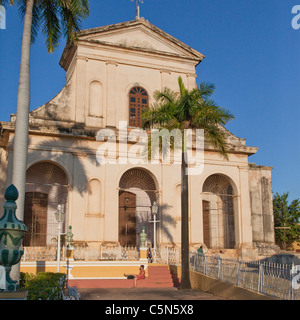 Cuba, Trinidad. Church of the Holy Trinity, facing the Plaza Mayor. Stock Photo