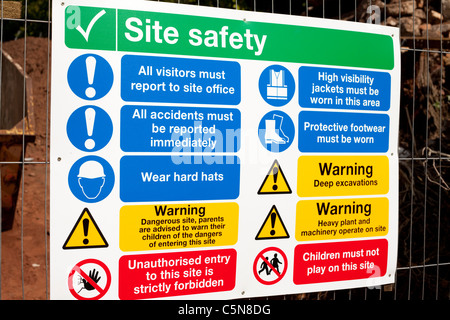 A site safety sign at a construction site in Nottingham England UK Stock Photo