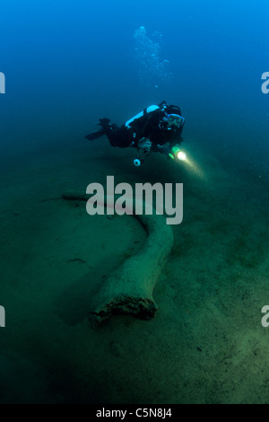 Scuba Diving in Lake Tremorgio, Ticino, Switzerland Stock Photo