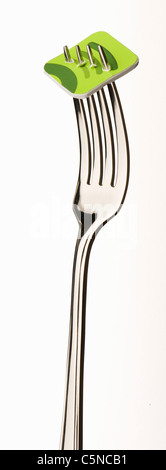 An app symbol on a fork Stock Photo