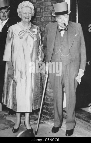 Winston Churchill and his wife Clementine Churchill and son Stock Photo ...