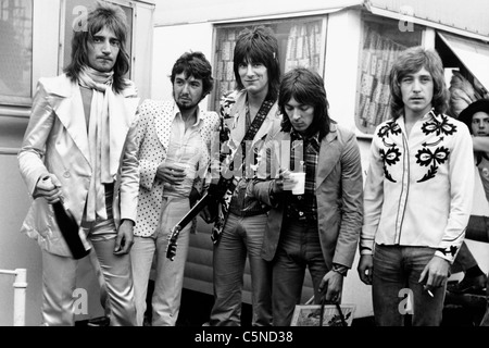 rod stewart, 1972, with the band faces Stock Photo