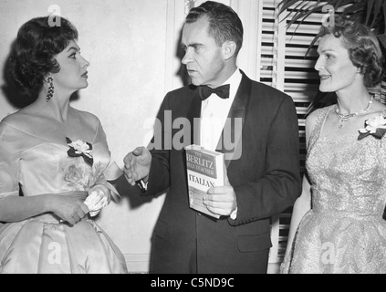 gina lollobrigida, richard nixon, pat nixon Stock Photo