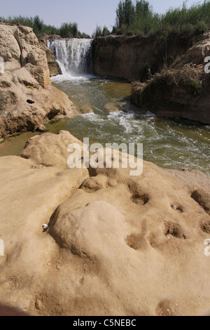 Wadi El Ryan waterfall . El fayoum .. west of Cairo Stock Photo