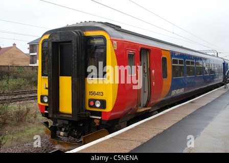 East Midlands Trains Class 156 Super Sprinter 156413 at Grantham Station Stock Photo