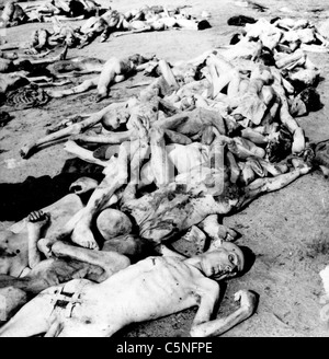 cadavers in the concentration camp at Belsen, 1945 Stock 