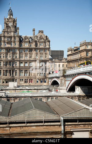 The Balmoral, Waverly station and south bridge Edinburgh Stock Photo