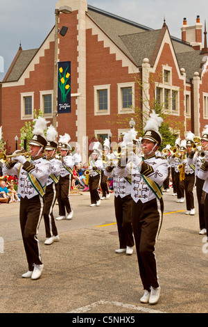 The Tulip Time Kinder parade on the streets of downtown Holland, Michigan, USA. Stock Photo