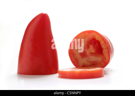 Tomato varieties: Andenhorn, cross - section, Stock Photo