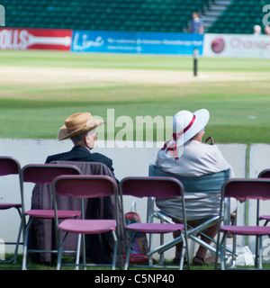 A very English scene at Cheltenham's cricket ground, Gloucestershire, UK. Stock Photo