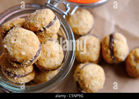 Filled hazelnut cookies (Baci) Stock Photo
