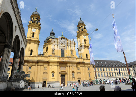 Theatinerkirche St Cajetan Church Munich Bavaria Germany Munchen Deutschland Stock Photo