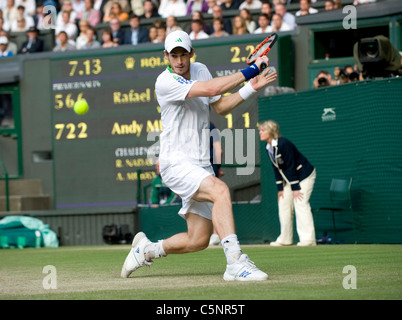 Andy Murray (GBR) in action during the Wimbledon Tennis Championships 2011  Stock Photo