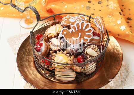 Variety of Christmas cookies and tartlets Stock Photo
