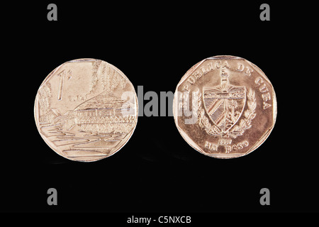 Cuba, Havana. One Peso Coin, 2007. Stock Photo