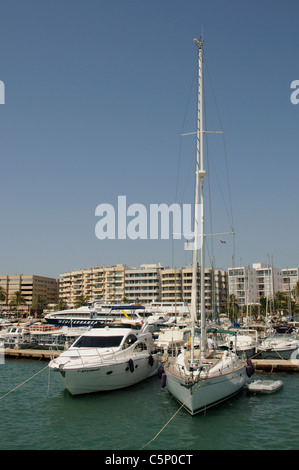 Club Nautico Ibiza marina in Eivissa Harbour Stock Photo