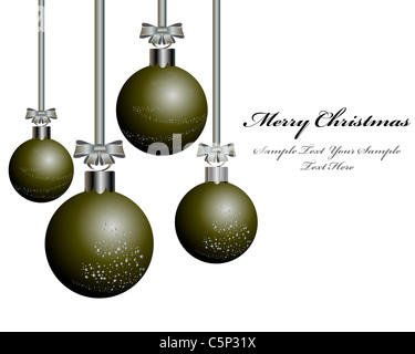 Christmas trees with decorations such as stars and balls, 3d render ...