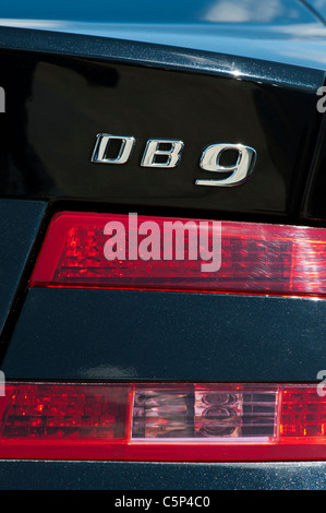 Aston Martin DB9 badge and rear light cluster Stock Photo