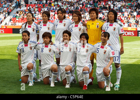 The Japanese National Team lines up prior to a 2011 FIFA Women's World Cup Group B match against Mexico July 1, 2011. Stock Photo