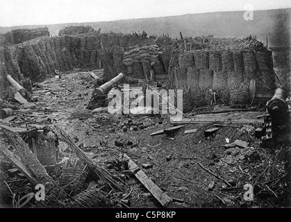 CRIMEAN WAR 1853-1856 Battle of Malakoff. The Russian redoubt after the battle on 7 September 1855 Stock Photo