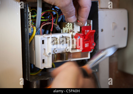 consumer unit wired being installing qualified electrician alamy