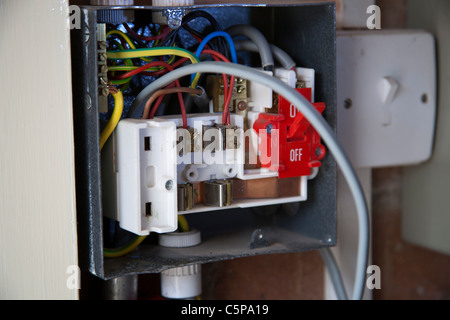 unit consumer electrical domestic switches trip qualified wired installing electrician being rcd distribution plastic alamy