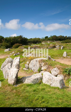 Carn Euny; Iron Age Settlement; Cornwall; UK Stock Photo