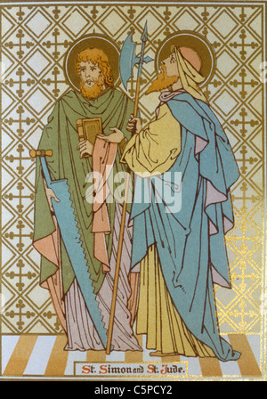 Saint Simon and Saint Jude two Apostles of the Twelve Apostles of Jesus Stock Photo