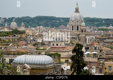 Looking southwest across Rome from the grounds of the Villa Medici on the Pincian Hill Stock Photo