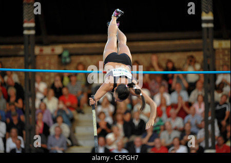 Stockholm 2011 07 29 DN-galan Diamond League - Yelena Isinbayeva RUS wins the pole vault Stock Photo