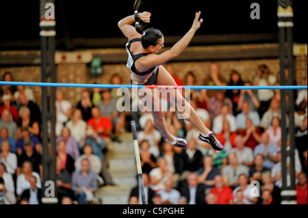 Stockholm 2011 07 29 DN-galan Diamond League - Yelena Isinbayeva RUS wins the pole vault Stock Photo