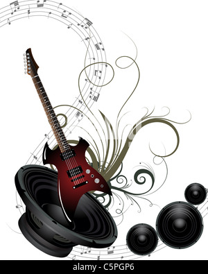 Musical grunge background. Vector illustration. Stock Photo