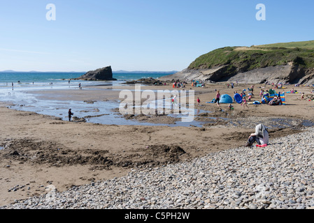 Broadhaven beach in Summer Stock Photo