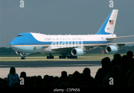 Air Force One Presidential air transport a specially converted Boeing 747 called a VC-25A. Stock Photo