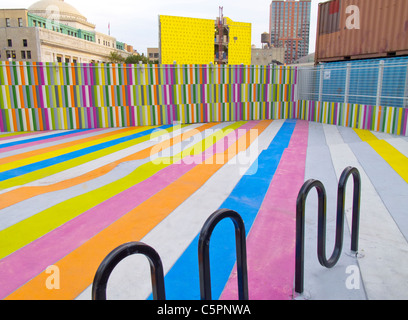 Dekalb Market at the Dekalb Avenue subway station in Brooklyn NYC Stock Photo