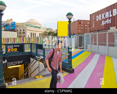 Dekalb Market at the Dekalb Avenue subway station in Brooklyn NYC Stock Photo