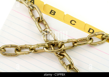 file divider and chain , concept of information security Stock Photo