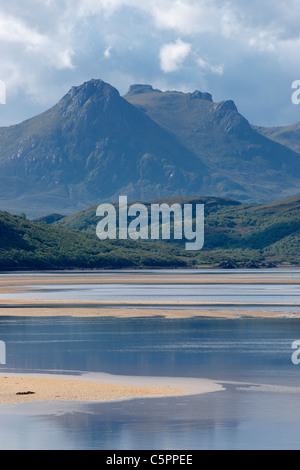 Ben Loyal and the Kyle of Tongue, near Tongue, Sutherland, Highland, Scotland, UK. Stock Photo